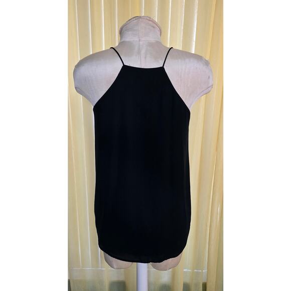 LOFT Covered‎ Button Strappy Cami Size XS Solid Black Lined - Picture 2 of 5
